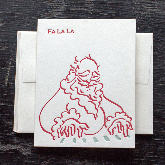 BOXED CARDS - ANC - FA LA LA - LETTERPRESS