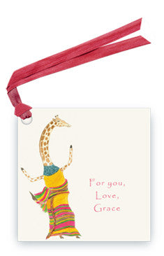 GIFT TAG - DANCING GIRAFFE