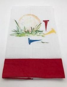 TEA TOWEL - DBB - TEE TIME - RED BAND