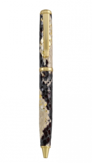 LEATHER BALL  PEN - GI - FULL WRAP GOLD WASH PYTHON