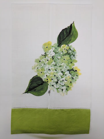 TEA TOWEL - DBB - GREEN HYDRANGEA - LIME BAND