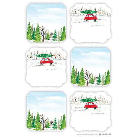 GIFT TAGS  - RAB - CAR & TREE STICKER TAGS