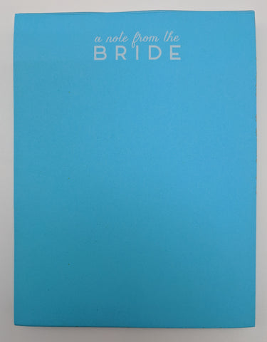 NOTE PAD - HP - A NOTE FROM THE BRIDE