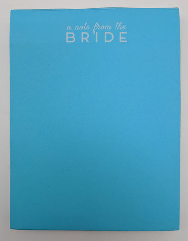NOTE PAD - HP - A NOTE FROM THE BRIDE