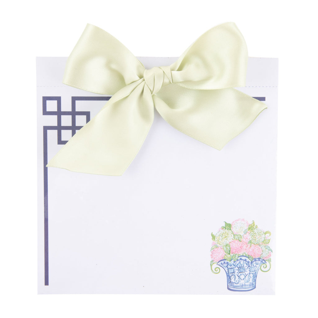 NOTEPAD - MSC - HYDRANGEA WITH LIME BOW