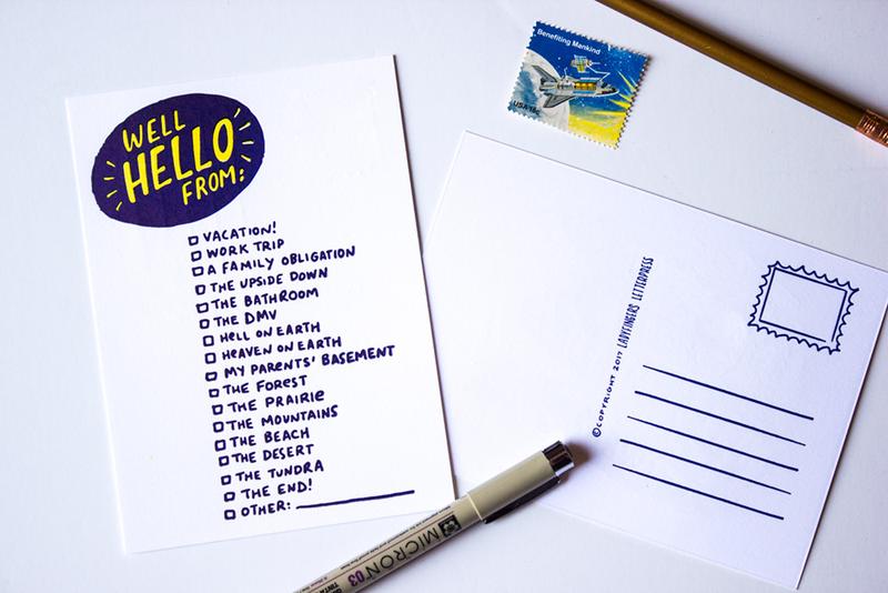 POSTCARD - LL - WELL HELLO FROM