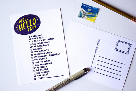 POSTCARD - LL - WELL HELLO FROM