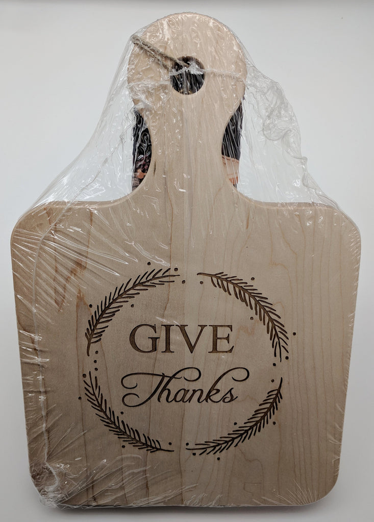 WOOD CUTTING BOARD - GIVE THANKS - MEDIUM