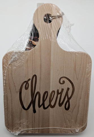 WOOD CUTTING BOARD - CHEERS - MEDIUM