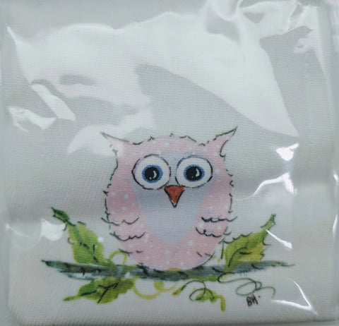 BURP CLOTH - DBB - PINK OWL