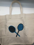 TOTE-PT- TENNIS RACQUETS - LARGE CANVAS TOTE