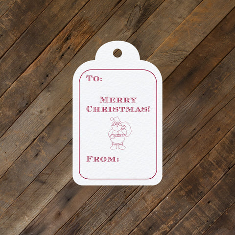 GIFT TAGS - PP - MERRY CHRISTMAS LETTERPRESS SET OF 10