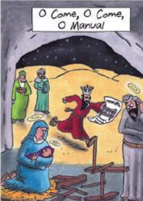 CHRISTMAS - DD - “O COME O MANUAL” HUMOR