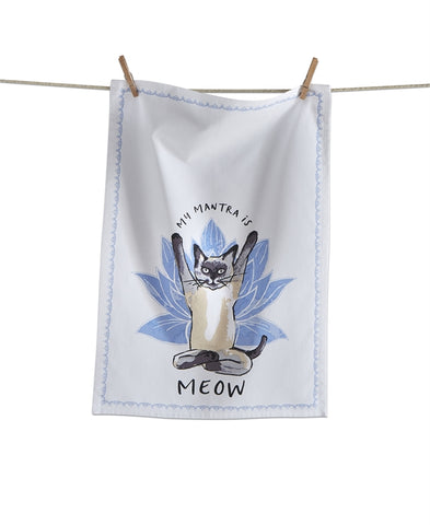 DISH TOWEL - TAG- MEOW MANTRA CAT