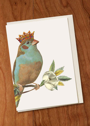 GIFT ENCLOSURE CARD - PF - BIRD WITH CROWN SINGLE