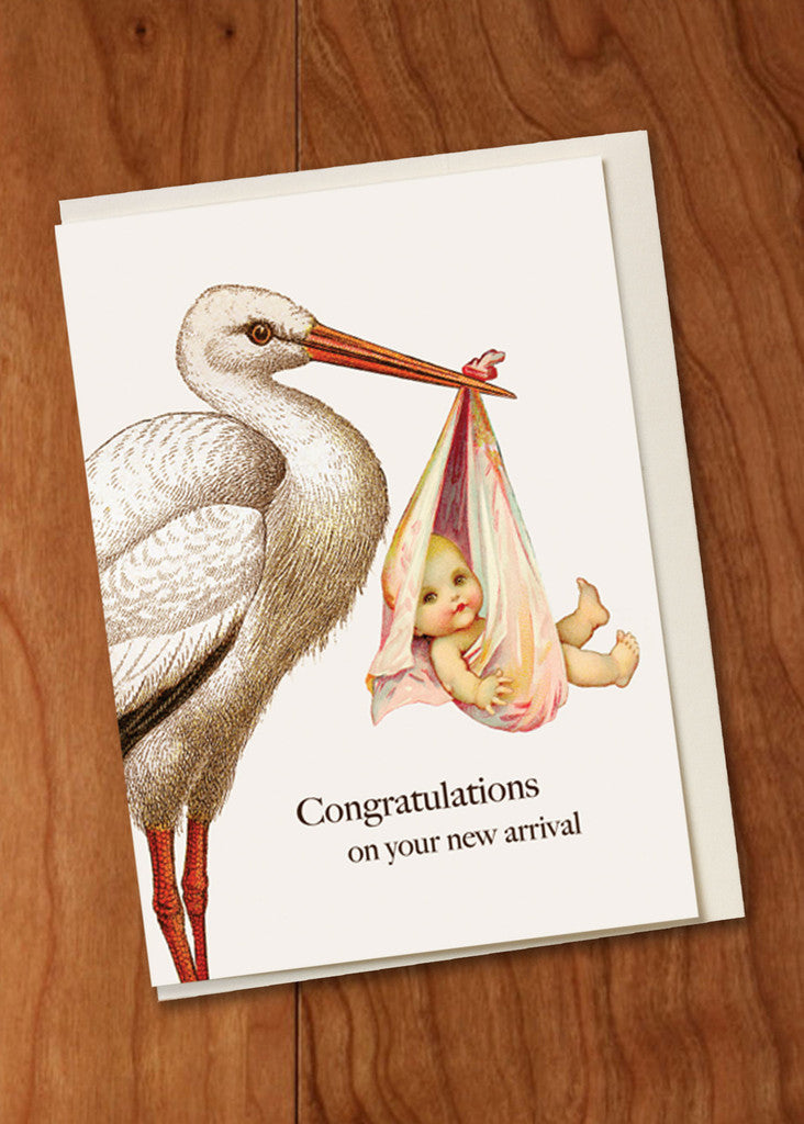 BABY ENCLOSURE CARD - PFD - STORK MINI CARD