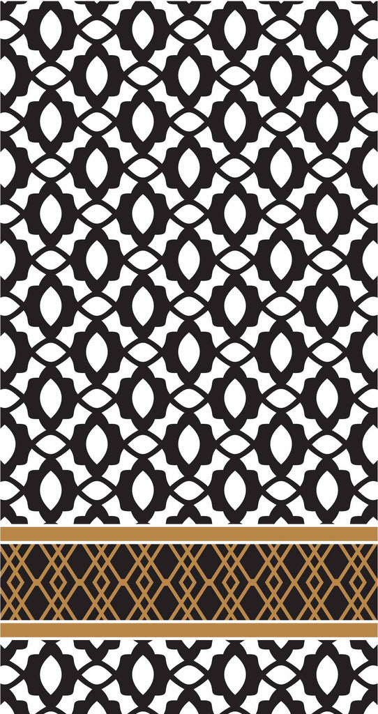 GUEST TOWELS - RAB - MIDNIGHT BLACK AND GOLD PATTERN