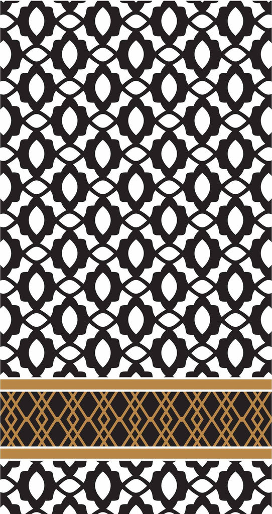 GUEST TOWELS - RAB - MIDNIGHT BLACK AND GOLD PATTERN