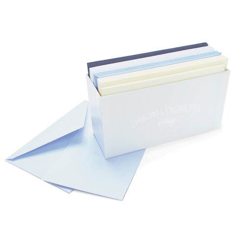 BOXED NOTE CARDS - OCM - NAVY, WHITE, AZURE, CREAM : 6 OF EACH 24 TOTAL