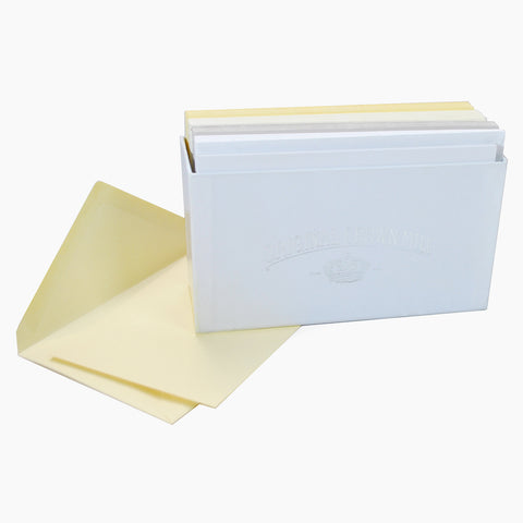 BOXED NOTE CARDS - OCM - BUTTER, CREAM, WHITE, GREY SET OF 24