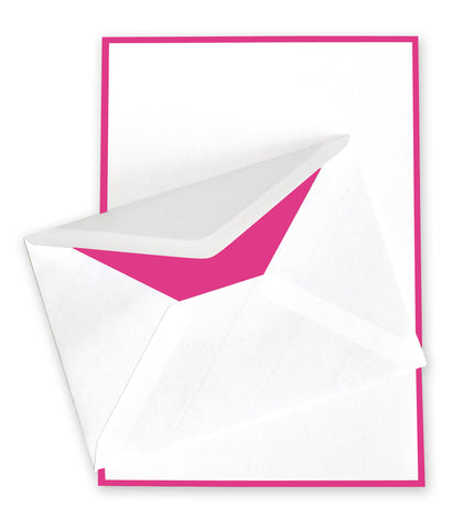 BOXED SHEETS - OCM - WHITE WITH FUCHSIA BORDER