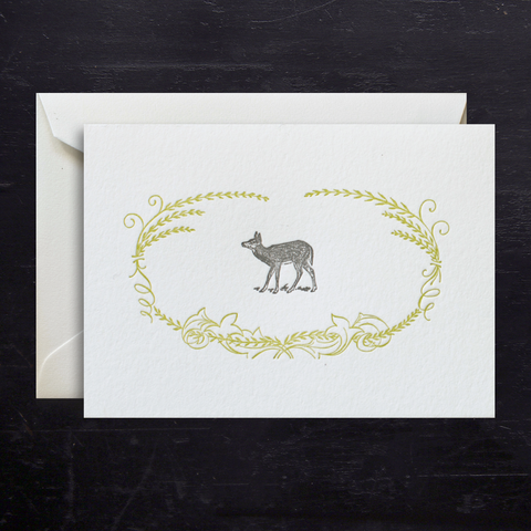 NOTE CARD - ANC - FAWN LETTERPRESSED