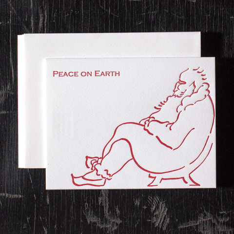 BOXED CARDS - ANC - PEACE ON EARTH LETTERPRESS SET OF 8