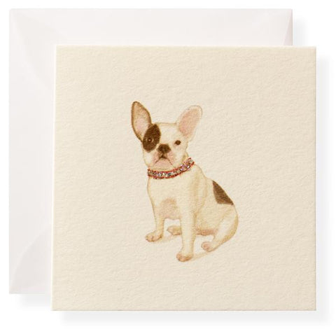 GIFT ENCLOSURE DOG - KA - PIERRE FRENCH BULLDOG SINGLE WITH ENVELOPE W/ BLING