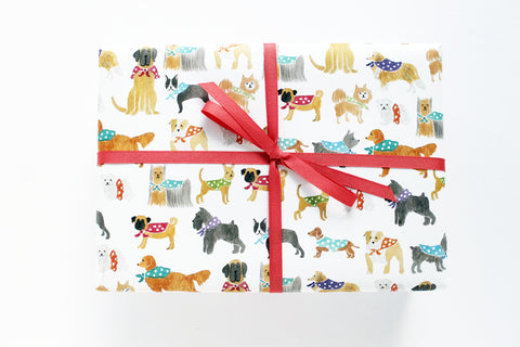 WRAP PAPER - LAP - POLKA DOT DOGS