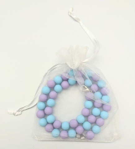 FACE MASK LANYARD - BFS - BEADED BLUE AND PURPLE