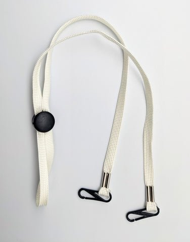 FACE MASK LANYARD - BFS - WHITE WITH SIZE ADJUSTER