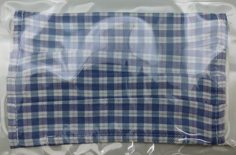 FACE MASK - BFS - ADULT BLUE PLAID
