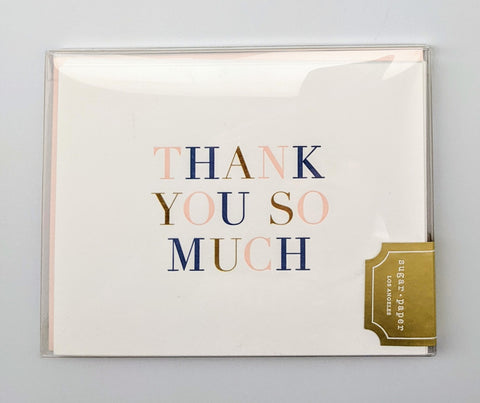 BOXED NOTE CARDS - SP - BLUSH, NAVY, GOLD THANK YOU