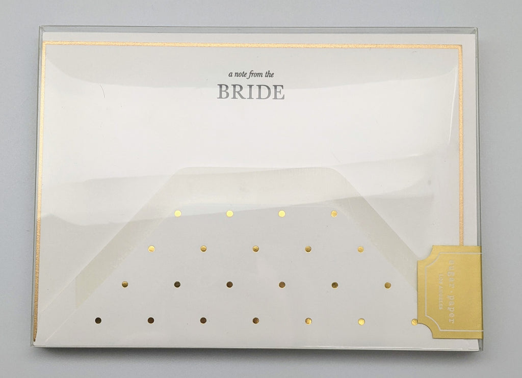 BOXED NOTE CARDS  - SP- A NOTE FROM THE BRIDE