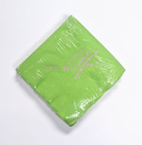 NAPKINS- BFS - “SHE SAID YES!” FOIL