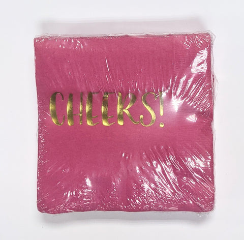 NAPKINS - BFS - “CHEERS” GOLD FOIL