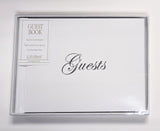 GUEST BOOK - CRG - WHITE WITH GOLD OR SILVER FOIL SMALL