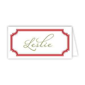 CHRISTMAS PLACE CARDS - RAB - RED BORDERED SET OF 10