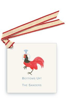 GIFT TAG - LB - BOTTOMS UP ROOSTER