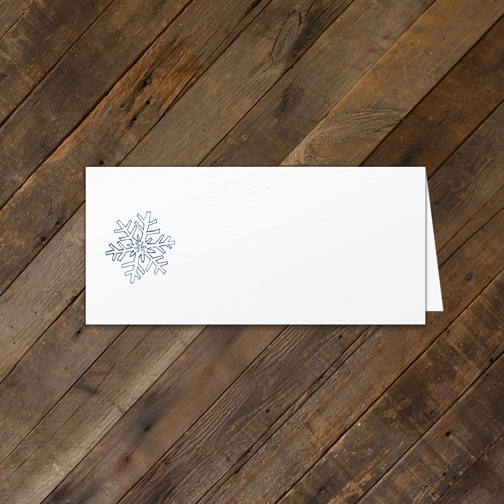 CHRISTMAS PLACE CARDS - PP - SNOWFLAKE LETTER PRESSED SET OF 10