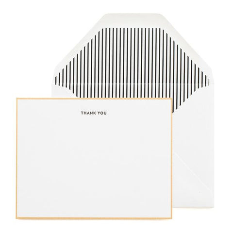 BOXED NOTE CARDS - SP - GOLD BORDERED THANK YOU NOTES