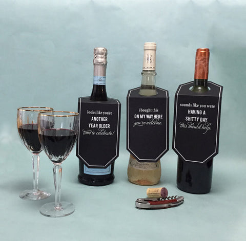 WINE TAGS -CBL- HUMOROUS QUOTE WINE TAGS