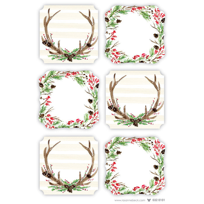 GIFT STICKERS - RAB - RUSTIC WREATHS
