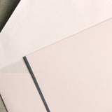 BOXED NOTE CARDS - CCO - PINK WITH GREY BORDER FOLDOVER