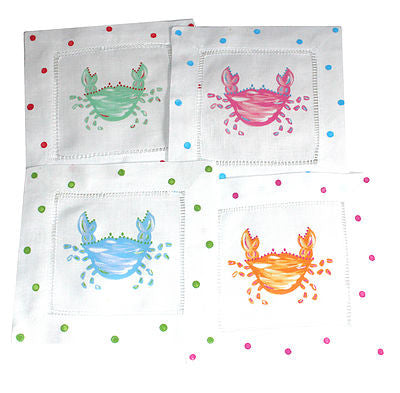 NAPKINS LINEN - LDD - PASTEL CRAB LINEN BLEND SET OF 4 DIFFERENT COLORS