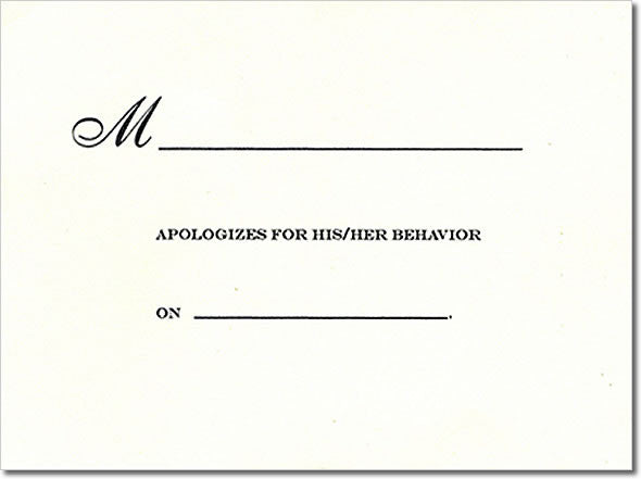 NOTE CARDS - VT - APOLOGY NOTES SET OF 6