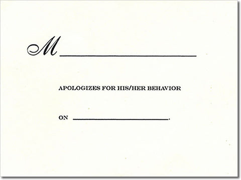 NOTE CARDS - VT - APOLOGY NOTES SET OF 6