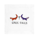 NAPKINS LINEN - AM - “CROC-TAILS” LINEN COCKTAIL SET OF 4 BOXED