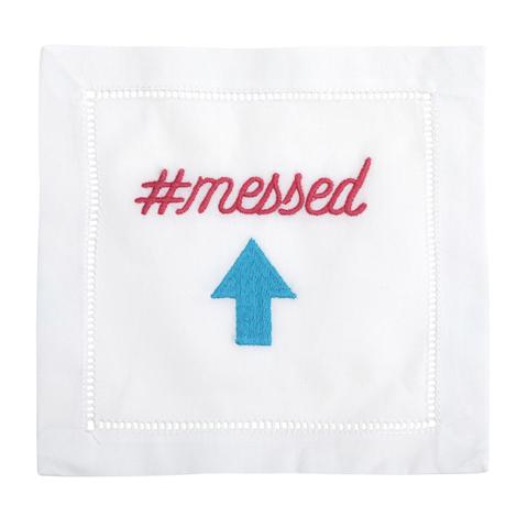 NAPKINS LINEN - AM - “# MESSED UP” LINEN COCKTAIL SET OF 4 BOXED
