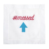 NAPKINS LINEN - AM - “# MESSED UP” LINEN COCKTAIL SET OF 4 BOXED